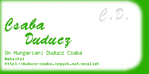 csaba duducz business card